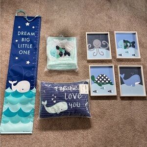 Lamb & Ivy Whale Oceania/Sea Nursery Decor Set - READ DESCRIPTION